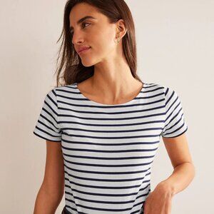 Ella Short Sleeve Breton T Shirt Ivory/Navy NWT!